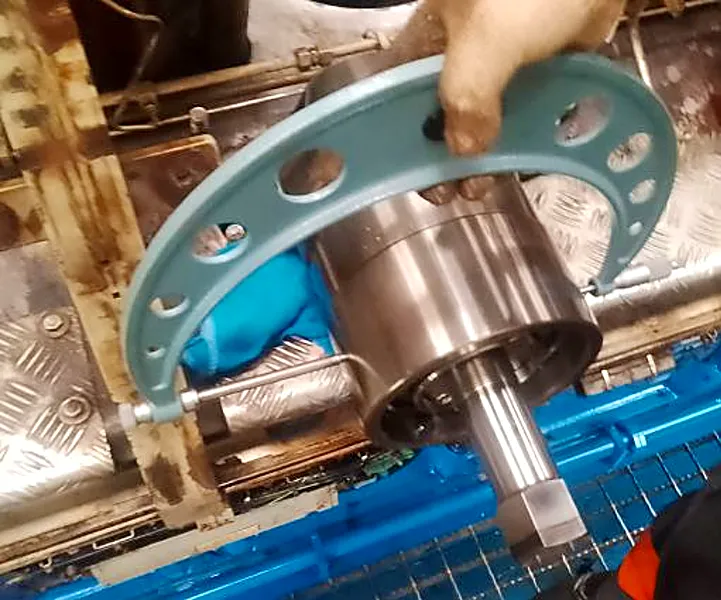 Outside micrometer measurement of a pin