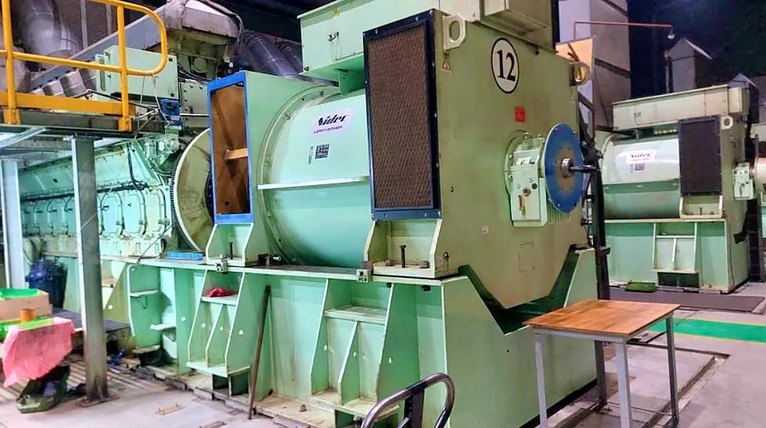 Engine-generator sets in a power-plant engine hall